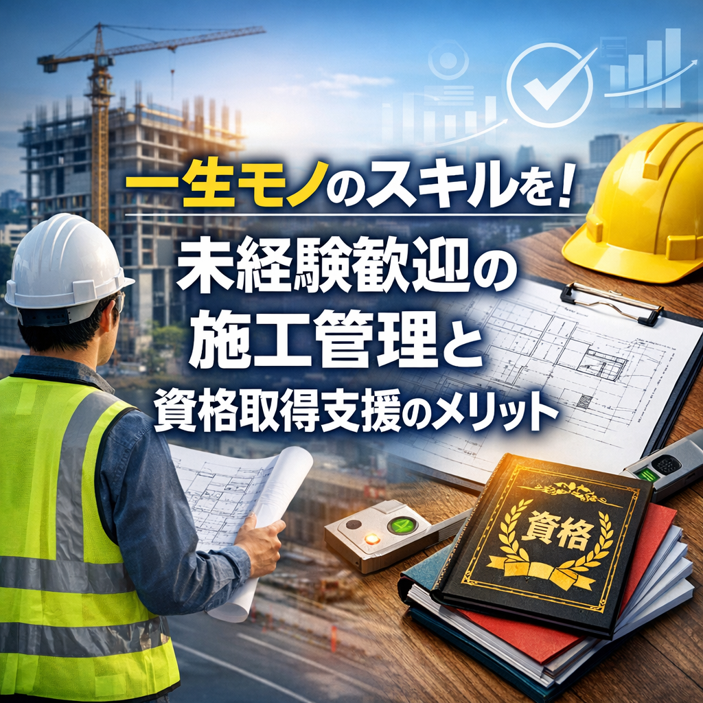 一生モノのスキルを！未経験歓迎の施工管理と資格取得支援のメリット