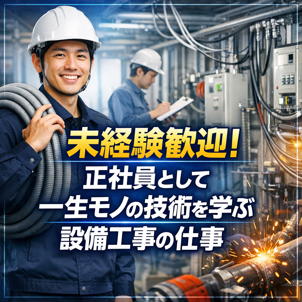 未経験歓迎！正社員として一生モノの技術を学ぶ設備工事の仕事