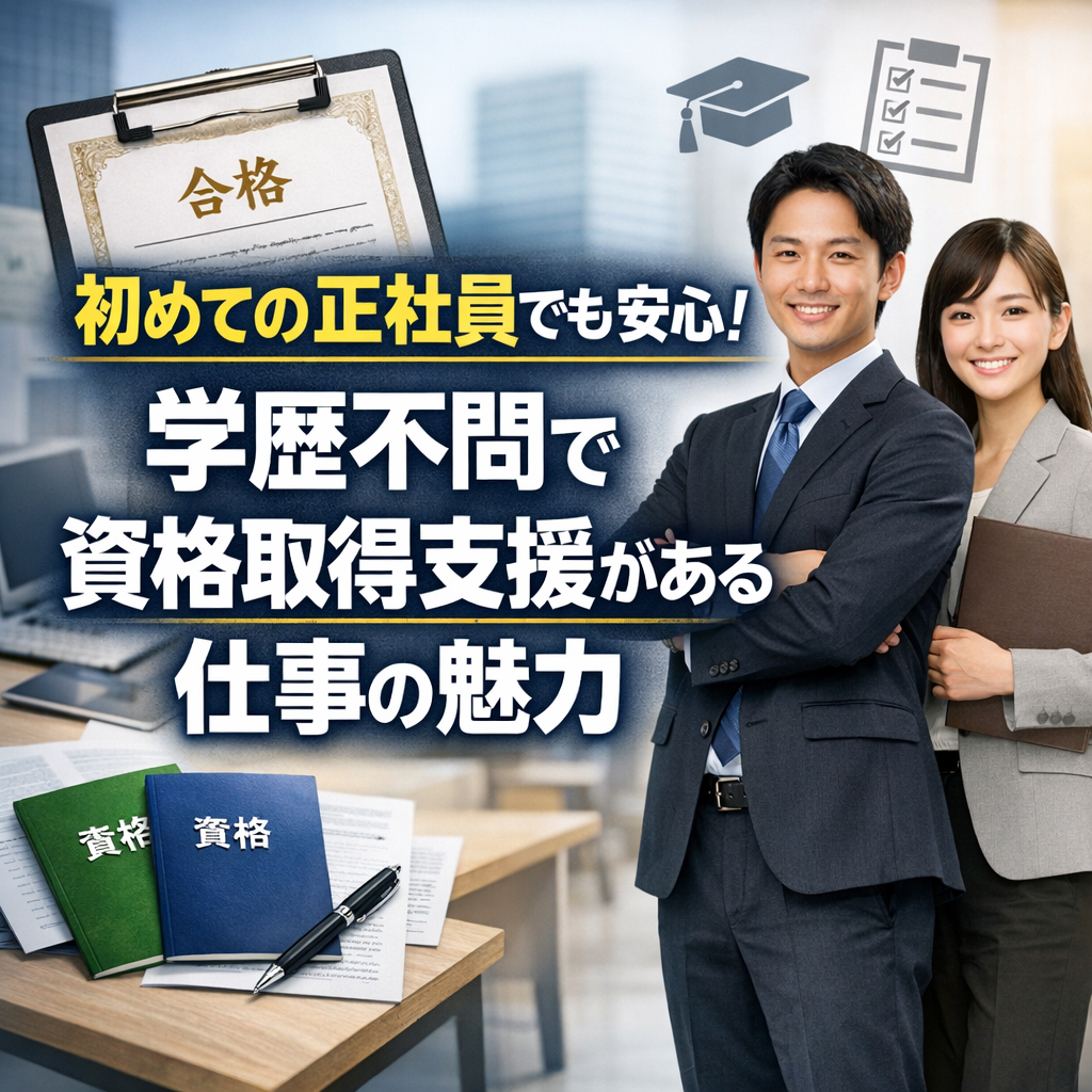 初めての正社員でも安心！学歴不問で資格取得支援がある仕事の魅力