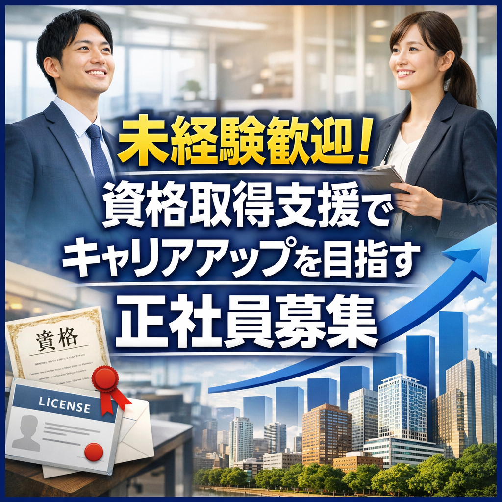 未経験歓迎！資格取得支援でキャリアアップを目指す正社員募集