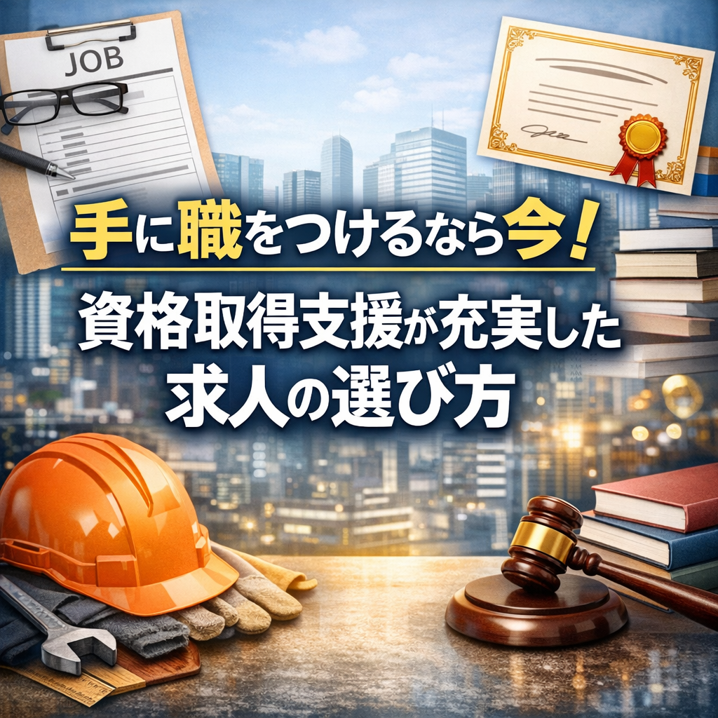 手に職をつけるなら今！資格取得支援が充実した求人の選び方