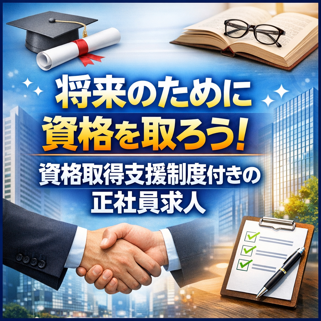 将来のために資格を取ろう！資格取得支援制度付きの正社員求人