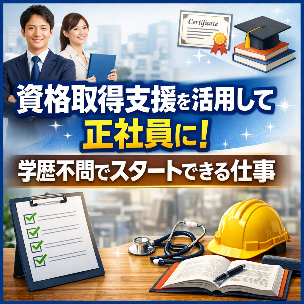 資格取得支援を活用して正社員に！学歴不問でスタートできる仕事