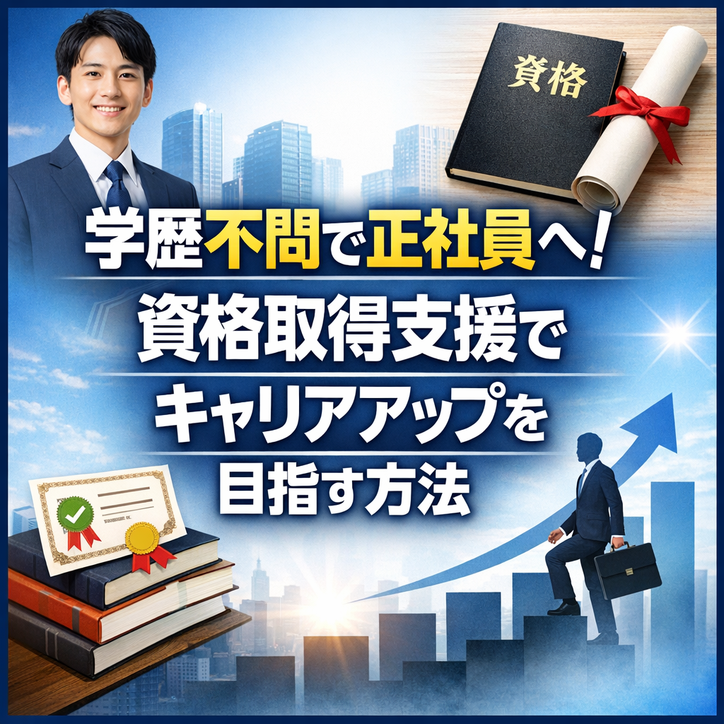 学歴不問で正社員へ！資格取得支援でキャリアアップを目指す方法