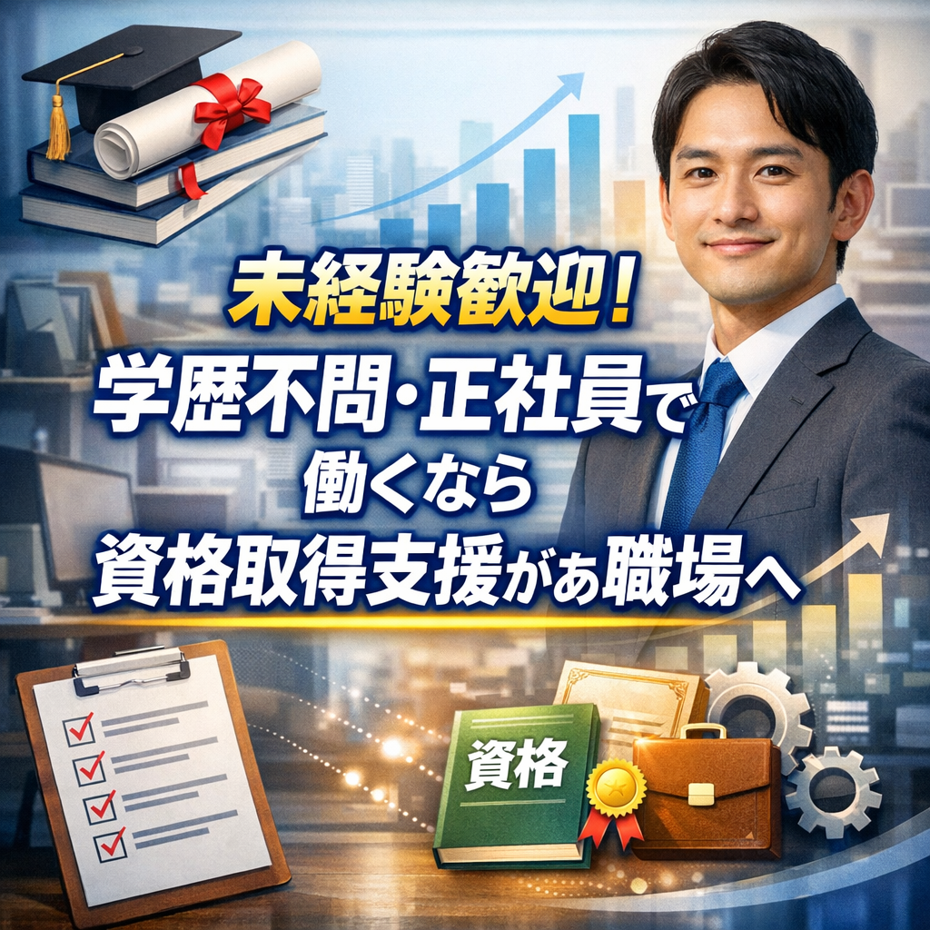 未経験歓迎！学歴不問・正社員で働くなら資格取得支援がある職場へ