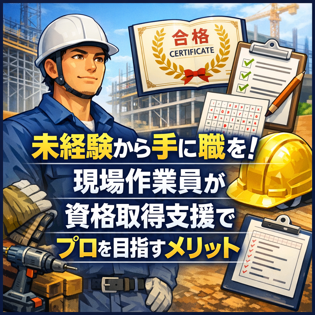 未経験から手に職を！現場作業員が資格取得支援でプロを目指すメリット