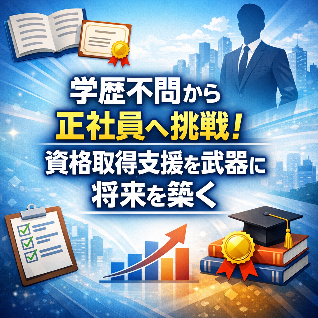 学歴不問から正社員へ挑戦！資格取得支援を武器に将来を築く