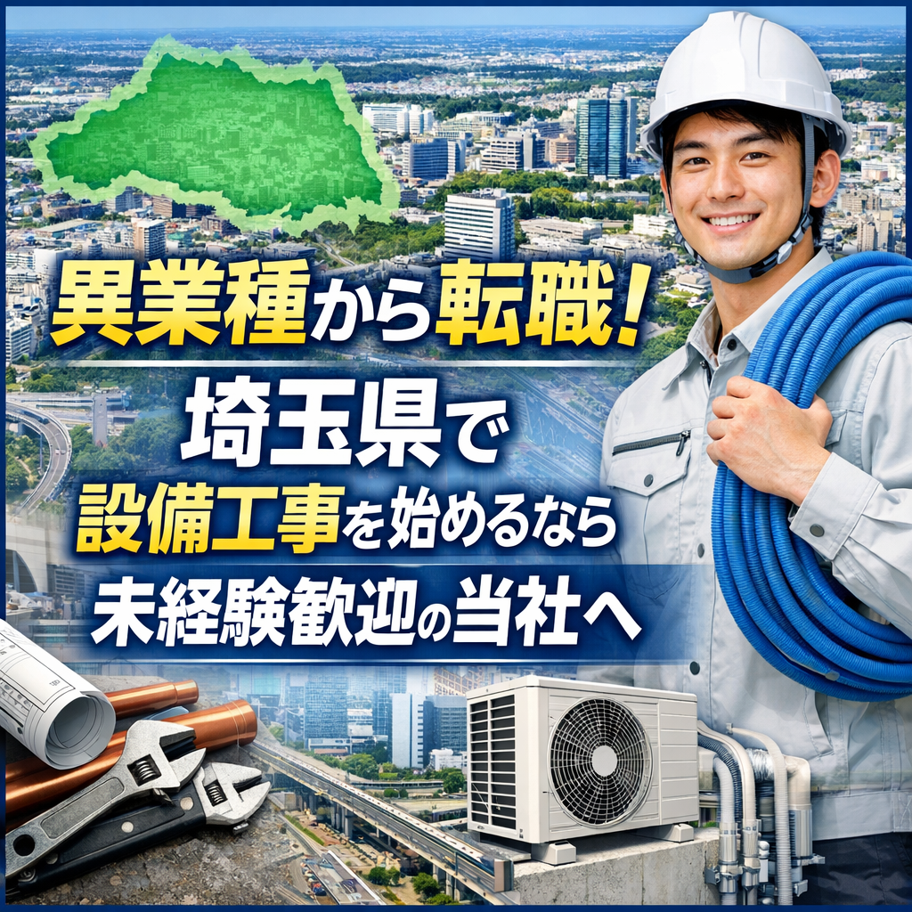 異業種から転職！埼玉県で設備工事を始めるなら未経験歓迎の当社へ