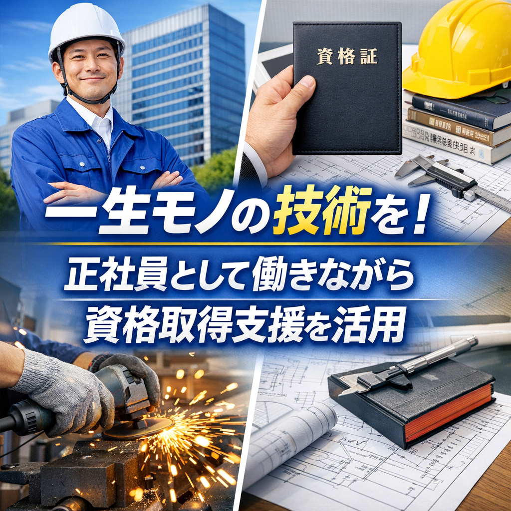 一生モノの技術を！正社員として働きながら資格取得支援を活用