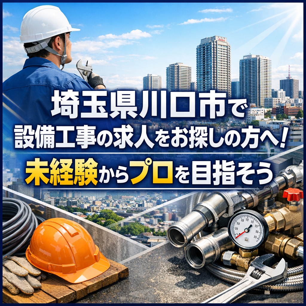 埼玉県川口市で設備工事の求人をお探しの方へ！未経験からプロを目指そう