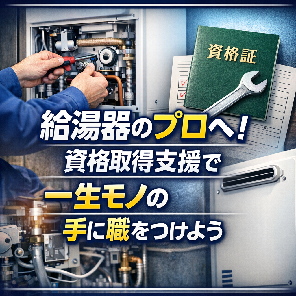 給湯器のプロへ！資格取得支援で一生モノの手に職をつけよう