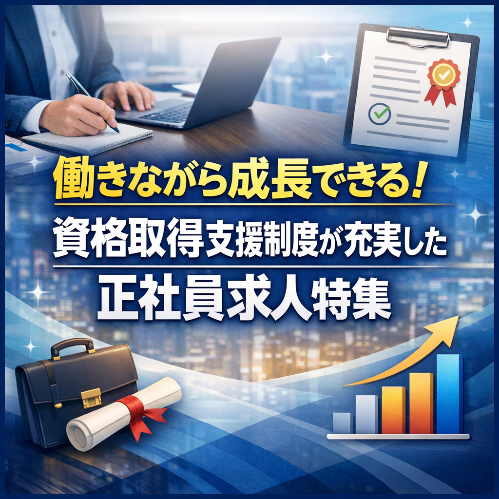 働きながら成長できる！資格取得支援制度が充実した正社員求人特集