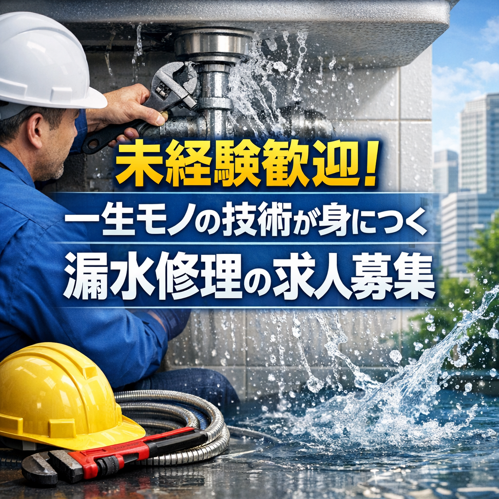未経験歓迎！一生モノの技術が身につく漏水修理の求人募集