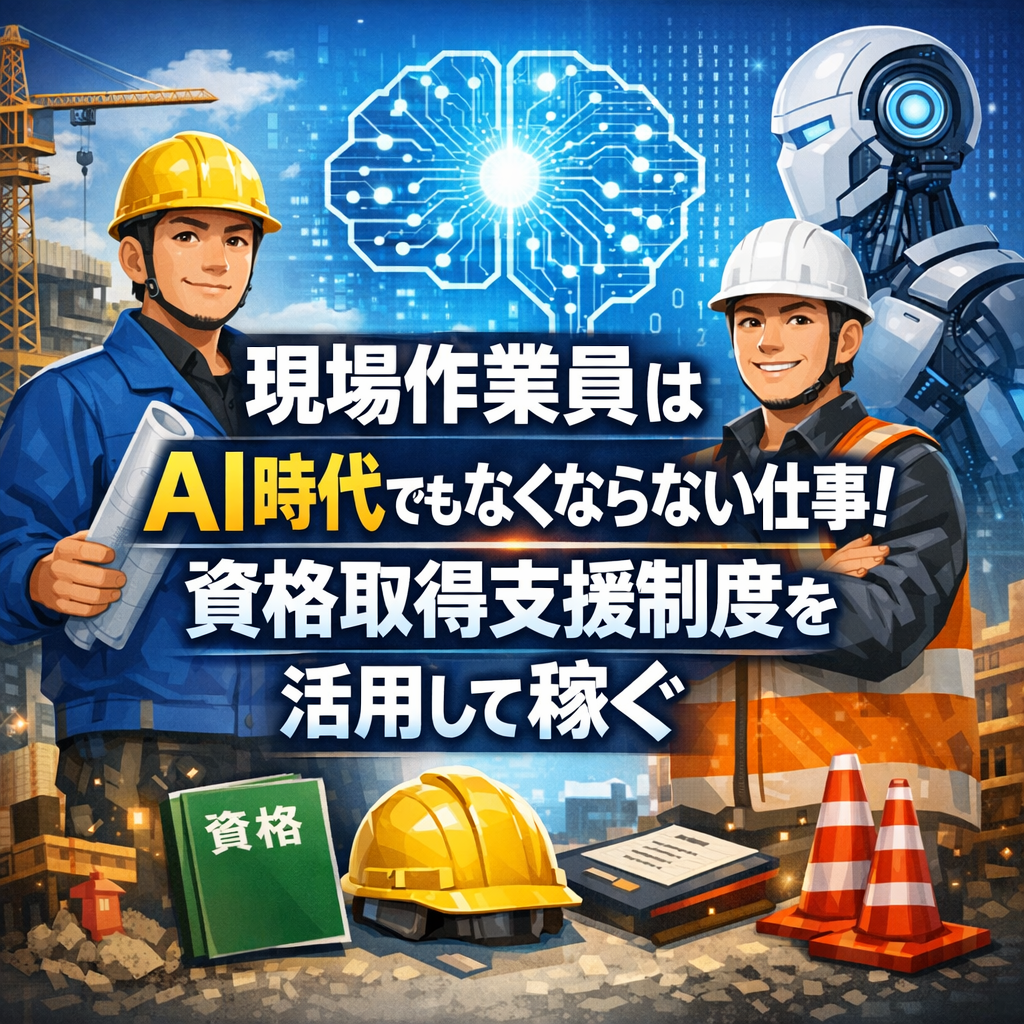 現場作業員はAI時代でもなくならない仕事！資格取得支援制度を活用して稼ぐ