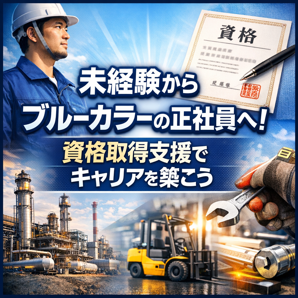 未経験からブルーカラーの正社員へ!資格取得支援でキャリアを築こう